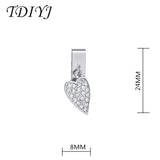 6pcs Love Heart Keeper Slide Charms for Reversible Leather Wrap Bracelet