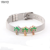 Summer Beach Coconut Tree Keeper Charms for Mesh Keeper Bracelet