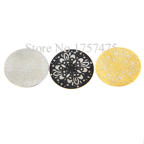 22mm Big Flower Steel Locket Plates for 30mm Memory Locket 20pcs