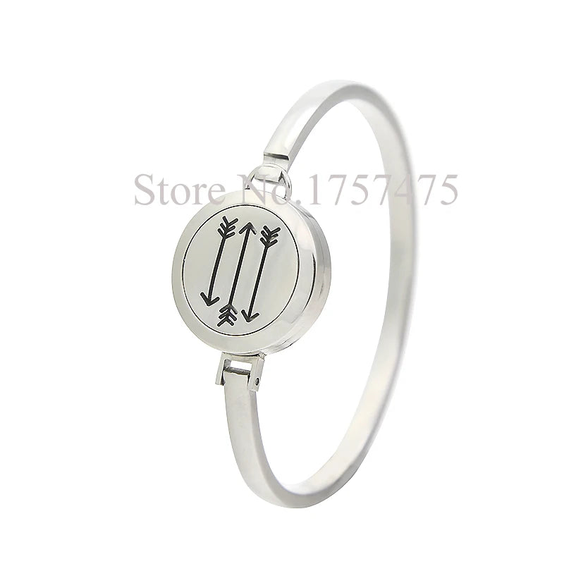 Stainless Steel Arrow Aromatherapy Oil Diffuser Bangle Bracelet
