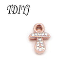 8mm Crystal Slide Charms for Bracelet Keeper Women Jewelry 6pcs/lot