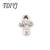 8mm Crystal Slide Charms for Bracelet Keeper Women Jewelry 6pcs/lot