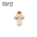 8mm Crystal Slide Charms for Bracelet Keeper Women Jewelry 6pcs/lot