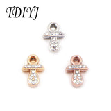 8mm Crystal Slide Charms for Bracelet Keeper Women Jewelry 6pcs/lot