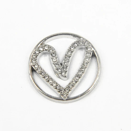 Arrival 22mm Floating Locket Window Plates Heart Floating Charms