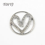Arrival 22mm Floating Locket Window Plates Heart Floating Charms