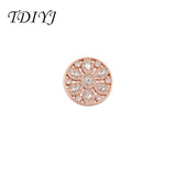 33mm Flower Coin Disc w/ Crystals for 35mm Frame Pendants Women 1pc