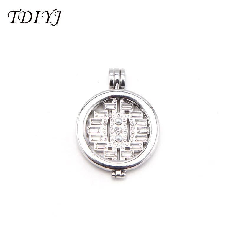 Vintage Curls Crystal Coin Disc for Pendant Necklace Women
