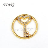 22mm Heart Key Window Plates Floating Charms for Memory Locket