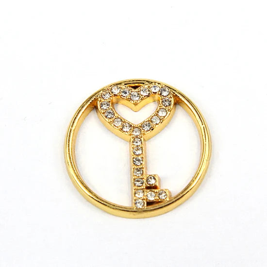 22mm Heart Key Window Plates Floating Charms for Memory Locket