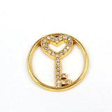 22mm Heart Key Window Plates Floating Charms for Memory Locket