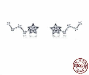 Sterling Silver Bubble Long Stud Earrings for Women