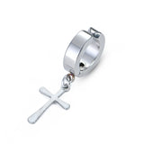 TE7 Stainless Steel Gothic Rock Hiphop Hoop Circle Earring