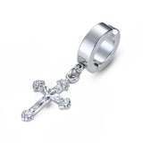 TE7 Stainless Steel Gothic Rock Hiphop Hoop Circle Earring