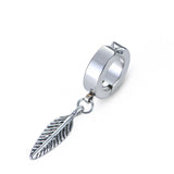 TE7 Stainless Steel Gothic Rock Hiphop Hoop Circle Earring