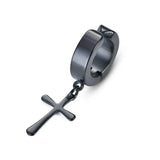 TE7 Stainless Steel Gothic Rock Hiphop Hoop Circle Earring