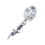 TE7 Stainless Steel Gothic Rock Hiphop Hoop Circle Earring