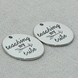Charms Pendant Necklace, Laser Engraved Charm, 22mm, 5Pcs/Lot