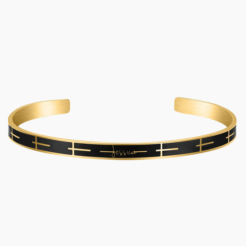 Team Jesus Cross Bangle Enamel Bracelet Stainless Steel