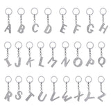 Crystal Letter Keychain with Faux Rabbit Fur Ball