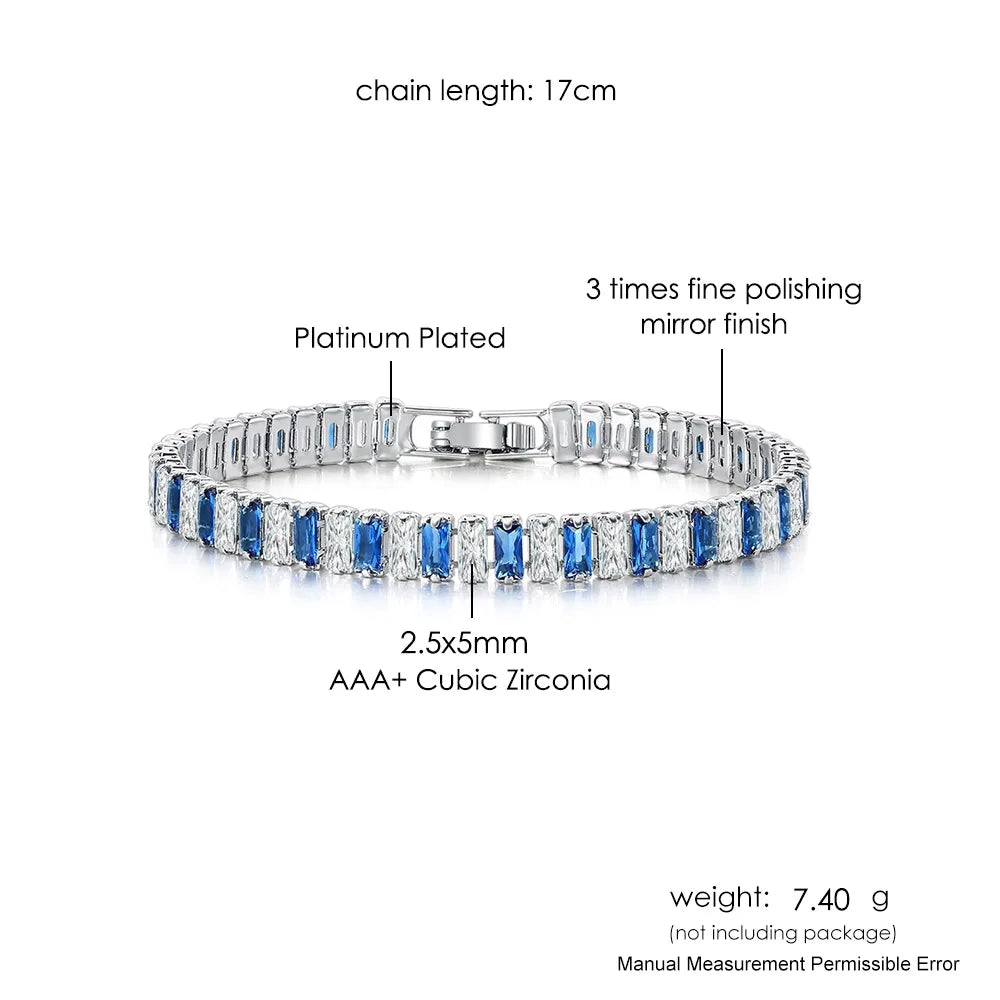 CZ Tennis Bracelet Bangle Style Crystal Hand Chain Jewelry
