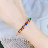 Adjustable Rainbow Tennis Bracelet Zircon Gift Jewelry