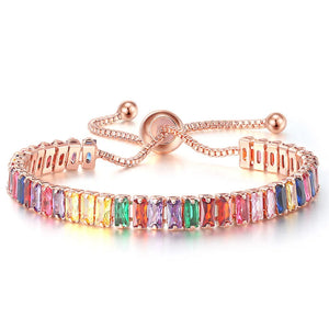 Adjustable Rainbow Tennis Bracelet Zircon Gift Jewelry