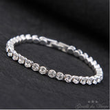 TENNIS Bracelet Silver CZ Rhodium Plated RX 99 S0366