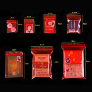 100Pcs Multicolor Ziplock Bags Jewelry Display Storage Mini Plastic Bag