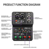 TEYUN Q-12 Sound Card Audio Mixer System Console Desk Interface
