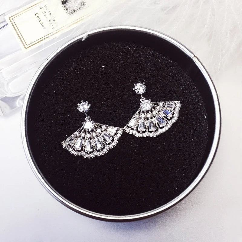 925 Sterling Silver Heart-shaped Round Earrings Women's Jewelry