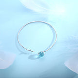 925 Silver Heart Bracelet with Logo, Women's Jewelry Gift