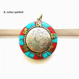 TGB258 Tibetan Mantras Prayer Box Gau Lucky Eight Auspicious Babao Copper