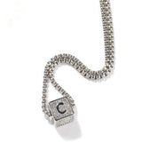 Bling King Cube Initial Letter Number Pendant Iced Out Box Chain