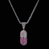 THE BLING KING A Pill Can Be Opened Necklace Hip Hop Full 