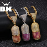 THE BLING KING A Pill Can Be Opened Necklace Hip Hop Full 