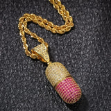 THE BLING KING A Pill Can Be Opened Necklace Hip Hop Full 