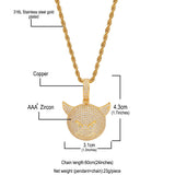 THE BLING KING Demon Evil Expression Necklace Hip Hop Full Iced Out CZ Stone