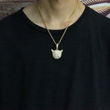THE BLING KING Demon Evil Expression Necklace Hip Hop Full Iced Out CZ Stone