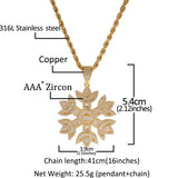 THE BLING KING Snow Flake Necklace HipHop Full Iced Out CZ Stone