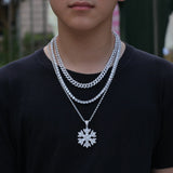 THE BLING KING Snow Flake Necklace HipHop Full Iced Out CZ Stone