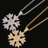 THE BLING KING Snow Flake Necklace HipHop Full Iced Out CZ Stone