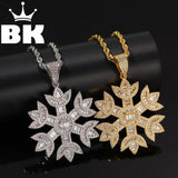 THE BLING KING Snow Flake Necklace HipHop Full Iced Out CZ Stone