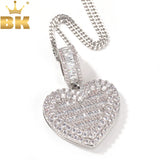 Large Heart Shape Photo Locket Pendant Tennis Memory Jewelry