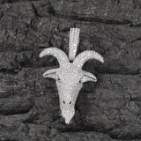 THE BLING KING Goat Pendant Necklace Full Iced Out Cubic Zirconia CZ Stone