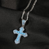 THE BLING KING Sky Cross Pendant Necklace Full Iced Out CZ Stone