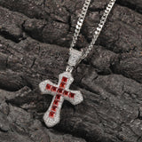 THE BLING KING Sky Cross Pendant Necklace Full Iced Out CZ Stone