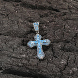THE BLING KING Sky Cross Pendant Necklace Full Iced Out CZ Stone