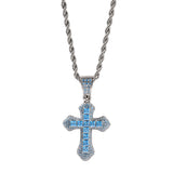 THE BLING KING Sky Cross Pendant Necklace Full Iced Out CZ Stone