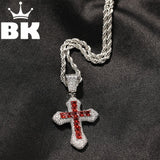 THE BLING KING Sky Cross Pendant Necklace Full Iced Out CZ Stone